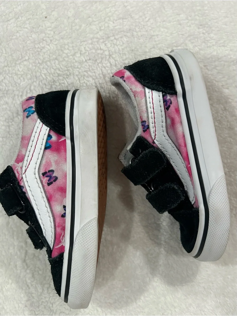 Vans Toddler Old Skool V Shoes butterfly dream print pink white size 5.5 girls